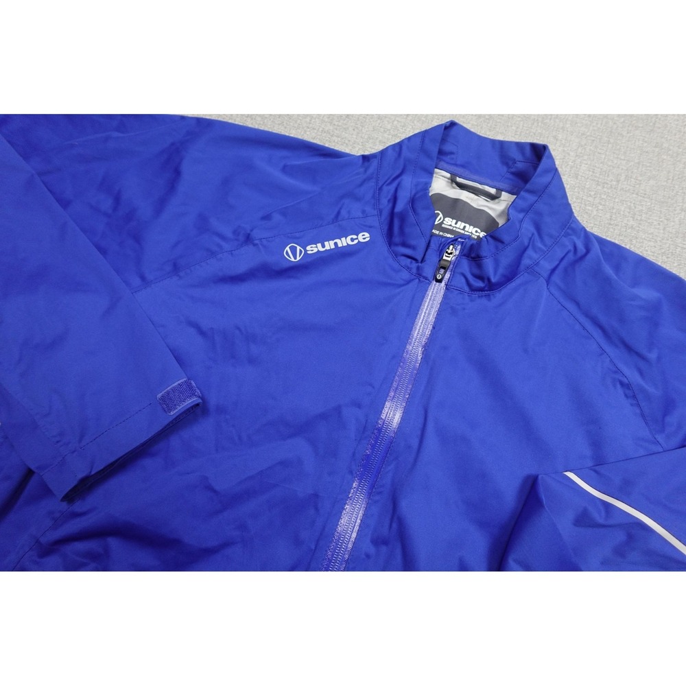 Sunice Zephal Windbreaker Jacket Mens Large Blue Full Zip Waterproof Golf Rain